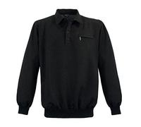 Lavecchia Übergrößen Sweatshirt Herren Langarmshirt Langarm Polo Shirt Poloshirt LV-705S (Schwarz, 4XL)