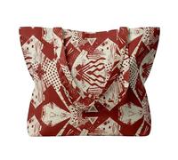 lavendel Tote Bag aus 100% Baumwolle - Digitale Premium-Drucke, 8 moderne Designs, OEKO-TEX Standard 100, mit Innenfach - Wiederverwendbare Einkaufstasche für Alltag & Shopping (Mesa Red)