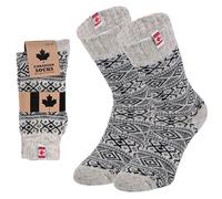 lavendel Wollsocken Kanada-Stil - 70% Wolle Winterstrümpfe Unisex | Norwegermuster Thermosocken Dick & Warm | Kuschelsocken für Damen & Herren - Schwarz - 43-46