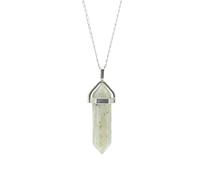 LAVISA Obelisk Halskette - Luxuriöse Edelsteinkette, Anhänger, Halskette, intensive Farben, Rosenquarz, Amethyst, Kette - 55 + 5 cm (Labradorit)