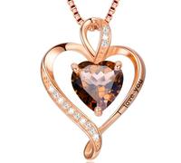 LAVUMO Herz Kette Damen Silber 925 Echt/Messing I love you Halskette Damen Personalisierter Schmuck Geschenke für Frauen Frau MaMa Freundin an Geburtstags Valentinstag Muttertag Mit Rose Geschenkbox