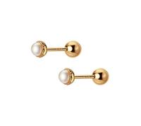 LAYCHEN Echte 925 Sterling Silber Süßwasserperlen Schraube Ohrstecker Für Frauen Hochzeit Mini Minimalistischen Schmuck