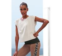 Layershirt LASCANA ACTIVE, Damen, Gr. L (44/46), schwarz (beige, schwarz), Obermaterial: 66% Polyester, 29% Viskose, 5% Elasthan, unifarben, bequem hüftlang, Rundhals, Shirts, 2 in 1 T-Shirt im Layer-