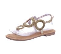Lazamani Sandalen 33761 – Leder-Zehensandalen, Gold, Damen, Größe 40