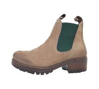 Lazamani Stiefelette Nubukleder/Textil Beige/Grün