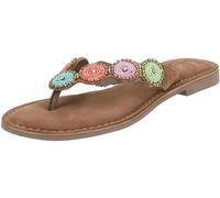 Zehentrenner LAZAMANI "Lazamani Sandalen Leder/Textil", Damen, Gr. 38, bunt (multi), Leder, Textil, Schuhe Zehentrenner (36405630-38) multi