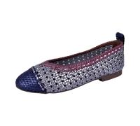 Lazamani Ballerinas woven leather für Damen, silber, Größe 40 EU
