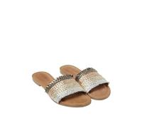 Lazamani Leder-Pantoletten in Gold - 37% | Größe 39 | Damen Pantoletten
