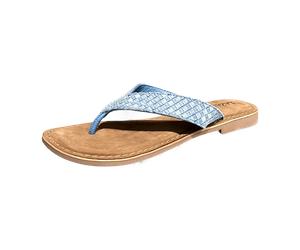 Lazamani Pantoletten für Damen aus Italien, Spanien und Portugal für Damen, blau, Größe 38 EU