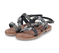 LAZAMANI Sandalen - Gr. 37 - Schwarz - Leder & Textil