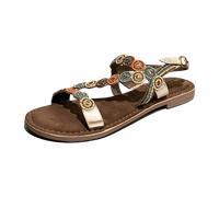 Lazamani Sandaletten für Damen aus Italien, Spanien und Portugal für Damen, gold, Größe 40 EU