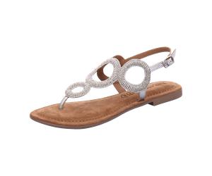 Lazamani Sandaletten für Damen aus Italien, Spanien und Portugal für Damen, silber, Größe 39 EU