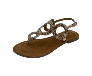 Lazamani toe sandals rounds with beads für Damen, rosa, Größe 39 EU