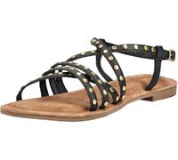 Riemchensandale LAZAMANI "Lazamani Sandalen Leder/Textil", Damen, Gr. 38, schwarz, Leder, Textil, Schuhe Riemchensandale (36991413-38) schwarz