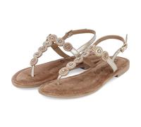 LAZAMANI Zehentrenner-Sandalen - Gr. 38 - Gold - Leder und Synthetik