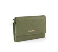 Lazarotti Damen-Geldbörse Bologna Leder 14cm – Reißverschlussfach, 15 Karten, RFID-Schutz – oliv