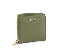 Lazarotti Damen Geldbörse Bologna Leder, 6 Kartenfächer, RFID-Schutz, Oliv 10 cm