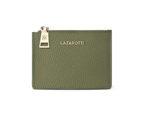 Lazarotti Bologna kompaktes Leder Kreditkartenetui für Damen | mit Reißverschlussfach, 4 Kartenfächer, RFID-Schutz & Schlüsselring | 11,5 x 8,5 x 1 cm