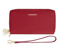 Lazarotti Bologna Leather Double Zip Around Wallet Red
