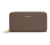 Lazarotti Bologna Leather Double Zip Around Wallet Taupe