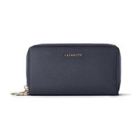 Lazarotti Bologna Leather XL Double Zip-Around Geldbörse RFID Leder 20 cm blau