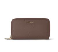 Lazarotti Bologna Leather XL Double Zip-Around Geldbörse RFID Leder 20 cm grau