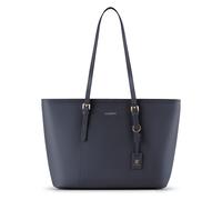 Lazarotti Damen Shopper Bologna Leather – Echtleder, 35 cm, längenverstellbare Träger – Blau