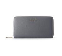 Lazarotti Bologna Leather XL Zip-Around Geldbörse Leder 19 cm grau