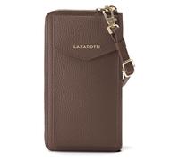 Lazarotti Geldbörse Handytasche Bologna – Leder, Zip-Around, 19 cm braun
