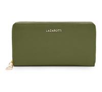 Lazarotti Bologna Leather Zip Around Wallet With 16 Card Slots Olive