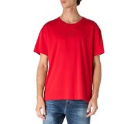 HUGO T-Shirt Laze – Rundhals, Kurzarm, Label-Print, Baumwollmischung, Rot, XL