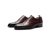 LAZIRO DREI-Gelenk-Lederschuhe Herren Business Formelle Kleidung Weiche Sohlen Leder Spitze Herrenschuhe England (Color : Red Brown, Size : 45 EU)