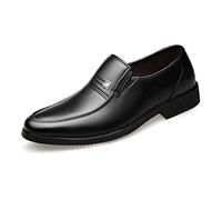 LAZIRO Frühling Herren Business Lederschuhe Große Größe Formale Herrenschuhe Echtes Leder Schuhe Lässige Einzelschuhe Weiche Sohle (Color : Noir, Size : 43 EU)