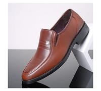 LAZIRO Frühling Herren Business Lederschuhe Große Größe Formale Herrenschuhe Echtes Leder Schuhe Lässige Einzelschuhe Weiche Sohle (Color : Brown, Size : 43 EU)