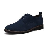 LAZIRO Frühling und Herbst Herren Turnschuhe Nubukleder Schuhe Britischer Stil Herren Große Geschäfte Beiläufige Schuhe Trend (Color : Blue, Size : 48)