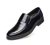 LAZIRO Herbst Herrenschuhe Herren Lederschuhe Business Formale Herrenschuhe Atmungsaktive Schuhe Mittleren Alters Und Ältere Väter Große Schuhe (Color : Noir, Size : 44 EU)