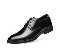 LAZIRO Herrenschuhe Frühling Weiches Leder Business Herren Casual Lederschuhe Herren Hochzeitsschuhe Abendgarderobe Jugendschuhe Herren Spitzschuh Schnürschuhe Herren (Color : Noir, Size : 44 EU)