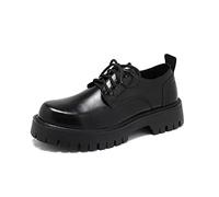 LAZIRO Herrenschuhe Mit Dicken Sohlen, Die Die Höhe Erhöhen, Herrenschuhe In Übergröße, Formelle Kleidung, Lederschuhe Mit Runder Spitze (Color : Noir, Size : 41 EU)