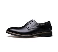 LAZIRO Herrenschuhe Mode Business Lederschuhe Herren Spitze Schnürschuhe Aus Echtem Leder Einzelschuhe for Herren (Color : Noir, Size : 43 EU)
