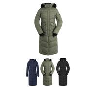 Lazura - Thermomantel Sophia - Wintermantel für Damen - wattierter Reitmantel - Steppmantel mit abnehmbarer Kapuze - atmungsaktiv, wind- & wasserabweisend - Mantel in Olive - Gr. XL