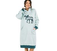 Lazy One Oversized Hoodie Sweatshirt Bequeme Loungewear Tier Wald Berge (Elch Silhouette, L/XL)