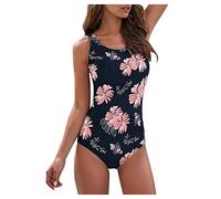 Lazzboy Badeanzug Frauen Monokini Push Up Bikini Sets Badebekleidung Damen Bauchweg Einteiler Figurformend Farbverlauf Große Sportlich Beachwear Bademode Schwimmanzug (Schwarz,M)