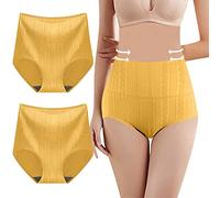 Lazzboy Bauchweg Unterhose Damen Skinny High Waist Miederhose Figurformend Reductoras Bauchgürtel Weich Und Dehnbar Unterwäsche Dessous Nahtlose Slips String Tanga Reizwäsche Slip (Gelb,L)