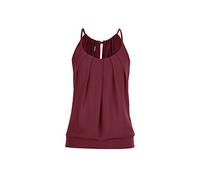 Lazzboy Damen T Shirt Tank Top Sommer Oberteile Blusen Ärmellos Stretch Tunika Top Sexy(Weinrot,S)