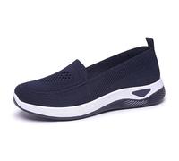 Lazzboy Damenschuhe Freizeitschuhe Atmungsaktive Mesh-Schuhe Barfußschuhe Leicht Outdoorschuhe rutschfest Schuhe Hundert Slip On Sneaker Freihändig Walking Outdoor Walkingschuhe (Dunkelblau,41)