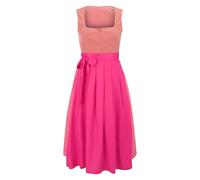 Lazzboy Dirndl Damen Dirndlkleid Retro Dirndelkleider Midi Trachtenmode Bayerisches Dirndl Kleid für Damen Lang Wiesn Outfit Elegant Kleider Festlich Dirndlschürze für Oktoberfest (Hot Pink, M)
