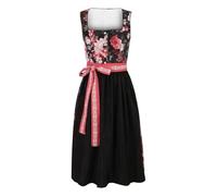 Lazzboy Dirndl Damen Dirndlkleid Retro Dirndelkleider Midi Trachtenmode Bayerisches Dirndl Kleid für Damen Lang Wiesn Outfit Elegant Kleider Festlich Dirndlschürze für Oktoberfest (Red, XXXL)