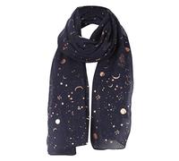 Lazzboy Frauen Star Moon Folie Gedruckt Schal Wrap Silk Travel Schals Seidenschal Damen Seidentuch Hautfreundlich Halstuch Tuch Als Stola Pashmina Langer Große(D)