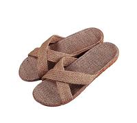 Lazzboy Hausschuhe Damen Slippers Flachs Schuhe Indoor Atmungsaktiv Outdoor Sandalen rutschfest Rattan Hallenschuhe Duschlatschen Sauna Badelatschen Badeschlappen Pantoletten