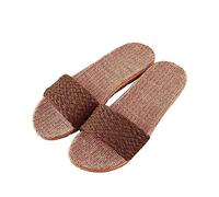 Lazzboy Hausschuhe Damen Slippers Flachs Schuhe Indoor Atmungsaktiv Outdoor Sandalen rutschfest Rattan Hallenschuhe Duschlatschen Sauna Badelatschen Badeschlappen Pantoletten